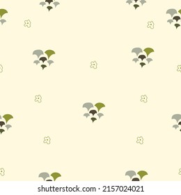 Hand drawn flowers, colorful vector seamless pattern. Abstract flowers with leaves. Scandinavian style cartoon floral texture. Wrapping paper, textile, background fill.