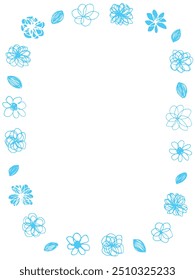 Hand drawn flowers decorated border background illustration