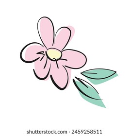 Hand Drawn flowers Decorative elements for design Vector illustration Kids Print
