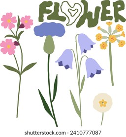 Hand drawn flowers design for templates.