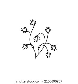 Flores dibujadas a mano. Ilustración vectorial Doodles. Aislado sobre un fondo blanco.