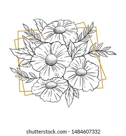 Hand Drawn Flowers with Frames