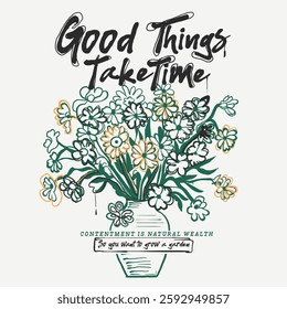 Hand drawn Flowers graphics. graffiti text. flower prints. summer t shirt. women's fashion design. text prints. typography slogan. girl graphics. print design. graphics print. tropical flowers