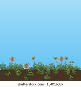 Hand drawn flowers. Nature background.