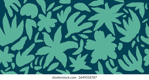 Hand drawn flowers on blue backgrounds, seamless patterns with floral for fabric, textiles, clothing, wrapping paper, cover, banner, interior decor.