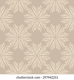 Hand drawn  flowers on coffee-colored background, vintage tile design, seamless vector pattern, print, lace