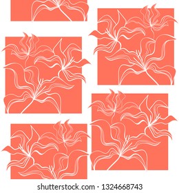 Hand Drawn Flowers on a white background. Isolated vector illustration in line art style. Trendy Graphic Design for banner, poster, card, cover, invitation, placard, brochure or header. 