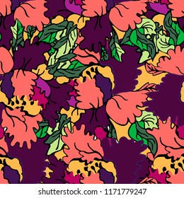 hand drawn flowers pattern peonies
