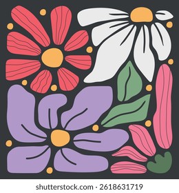 Hand drawn flowers, patterns with floral for t-shirt print