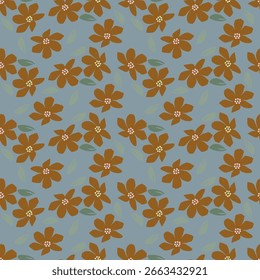 Hand drawn flowers. Seamless background with abstract cute flowers. Vector design ornament for paper; cover; fabric; interior decor; textile; fabric; wallpaper; surface design; label; packaging