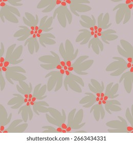 Flores desenhadas à mão. Fundo sem costura com flores bonitas abstratas. Ornamento de design vetorial para papel; capa; tecido; decoração interior; têxtil; tecido; papel de parede; design de superfície; etiqueta; embalagem