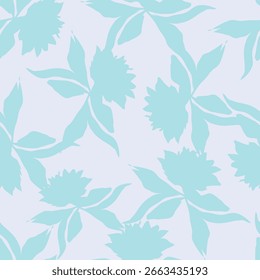 Flores dibujadas a mano. Fondo sin fisuras con flores lindas abstractas. Adorno de diseño de Vector para papel; cubierta; tela; decoración interior; textil; tela; Fondo de pantalla; diseño de la superficie; etiqueta; embalaje