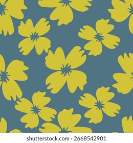 Flores dibujadas a mano. Fondo sin fisuras con flores lindas abstractas. Adorno de diseño de Vector para papel; cubierta; tela; decoración interior; textil; tela; Fondo de pantalla; diseño de la superficie; etiqueta; embalaje
