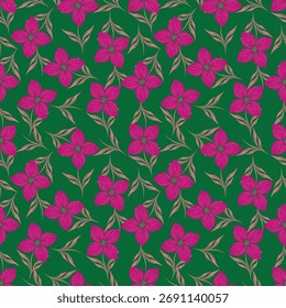 Flores dibujadas a mano. Fondo sin fisuras con flores lindas abstractas. Adorno de diseño de Vector para papel; cubierta; tela; decoración interior; textil; tela; Fondo de pantalla; diseño de la superficie; etiqueta; embalaje