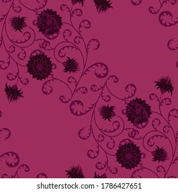 Hand Drawn Flowers. Seamless Pattern. Trendy