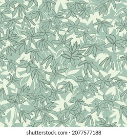 Hand drawn flowers seamless pattern. Floral sketch vector illustration. Hawaiian short style. Fashionable fabric print