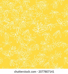 Hand drawn flowers seamless pattern. Floral sketch vector illustration. Hawaiian short style. Fashionable fabric print