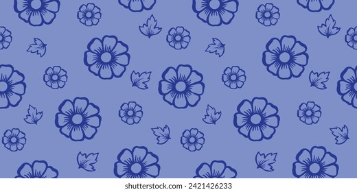 Flores dibujadas a mano, Patrón sin soldadura con motivos florales, patrón de arte de línea botánica para la impresión, papel envolvente, tela, textiles, ropa, cubierta, pancarta, decoración doméstica, antecedentes abstractos