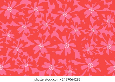 Flores dibujadas a mano, patrón sin costuras con flores para tela, textiles, ropa, papel de embalaje, cubierta, Anuncio, decoración interior, fondos abstractos