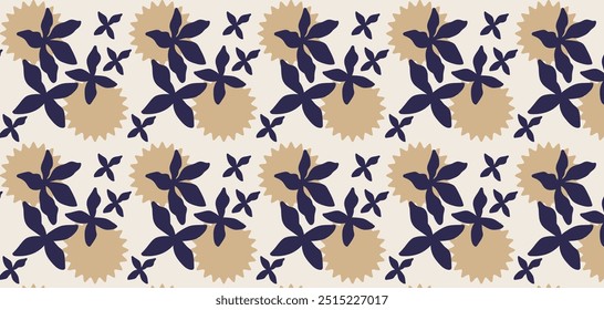 Hand drawn flowers seamless pattern. Pastel background in minimalist for backgrounds, wallpapers, textile, and fashion.