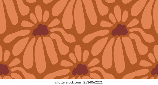  flores desenhadas à mão padrão sem costura. Resumo floral. Modelo para design, têxtil, moda, design de superfície, tecido, decoração interior, papel de parede