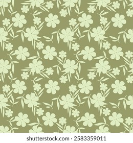 Hand drawn flowers seamless pattern