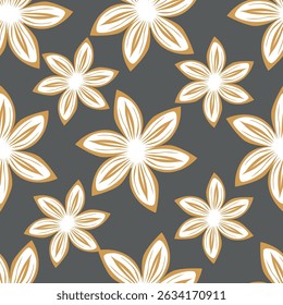 Hand drawn flowers seamless pattern