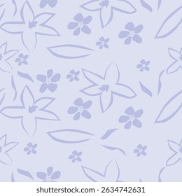 Hand drawn flowers seamless pattern