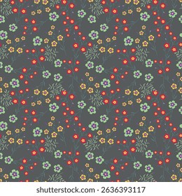Hand drawn flowers seamless pattern