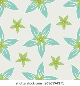 Hand drawn flowers seamless pattern
