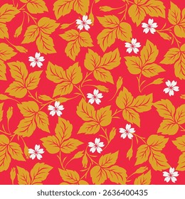Hand drawn flowers seamless pattern