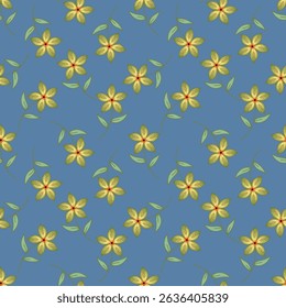 Hand drawn flowers seamless pattern