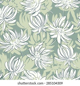 hand drawn flowers seamless pattern. Floral background for web design, greeting cards, wrapping paper