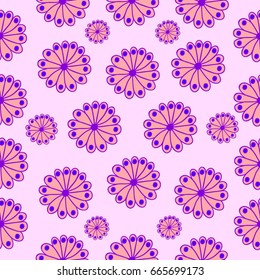 Hand drawn flowers seamless pattern