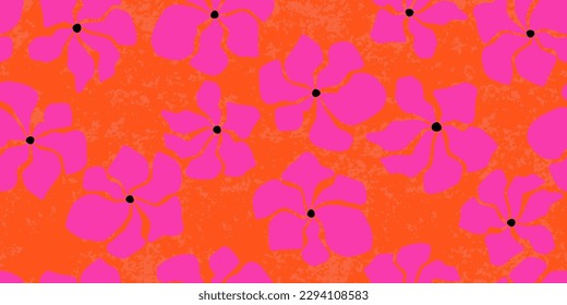Flores dibujadas a mano, estampados sin costura con motivos florales para tela, textiles, ropa, papel de envoltura, cubierta, banner, decoración interior, fondo abstracto.