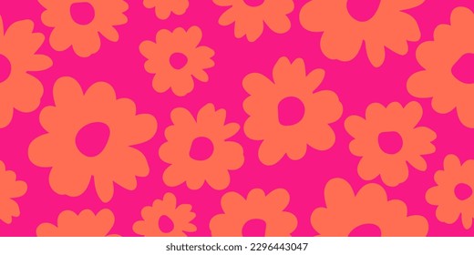 Hand drawn flowers, seamless patterns with floral for fabric, textiles, clothing, wrapping paper, cover, banner, interior decor, abstract backgrounds.