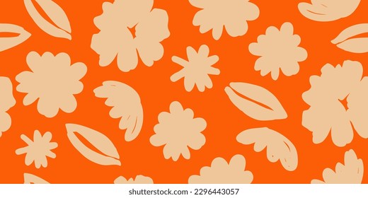 Handgezeichnete Blumen, nahtlose Muster mit Blumen für Gewebe, Textilien, Kleidung, Umhüllung, Deckel, Banner, Innendekor, abstrakte Hintergründe.