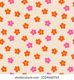 Hand drawn flowers, seamless patterns with floral for fabric, textiles, clothing, wrapping paper, cover, banner, interior decor, abstract backgrounds.