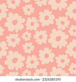 Hand drawn flowers, seamless patterns with floral for fabric, textiles, clothing, wrapping paper, cover, banner, interior decor, abstract backgrounds.