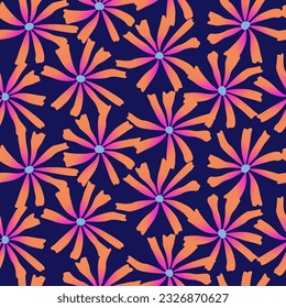 Flores dibujadas a mano, estampados sin costura con motivos florales para tela, textiles, ropa, papel de envoltura, cubierta, banner, decoración interior, fondo abstracto.