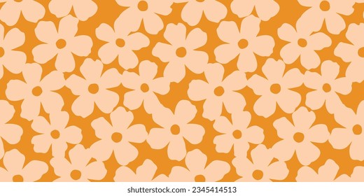 Hand drawn flowers, seamless patterns with floral for fabric, textiles, clothing, wrapping paper, cover, banner, interior decor, abstract backgrounds.