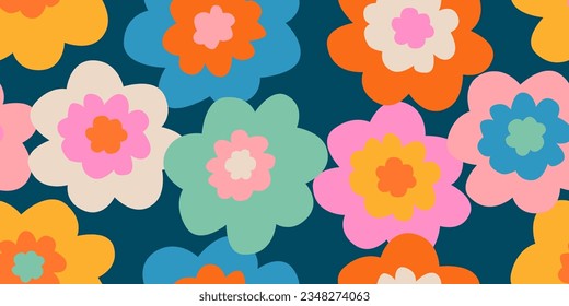 Hand drawn flowers, seamless patterns with floral for fabric, textiles, clothing, wrapping paper, cover, banner, interior decor, abstract backgrounds.