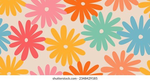 Hand drawn flowers, seamless patterns with floral for fabric, textiles, clothing, wrapping paper, cover, banner, interior decor, abstract backgrounds.