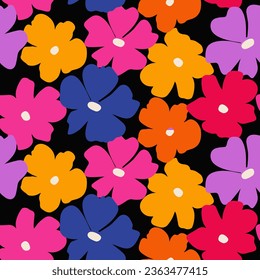 Hand drawn flowers, seamless patterns with floral for fabric, textiles, clothing, wrapping paper, cover, banner, home decor, abstract backgrounds.