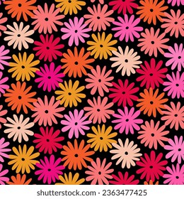 Flores dibujadas a mano, estampados sin costura con motivos florales para tela, textiles, ropa, papel de envoltura, cubierta, banner, decoración del hogar, fondo abstracto.