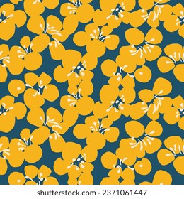 Hand drawn flowers, seamless patterns with floral for fabric, textiles, clothing, wrapping paper, cover, banner, interior decor, abstract backgrounds.