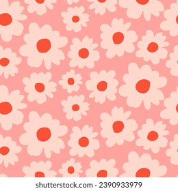Hand drawn flowers, seamless patterns with floral for fabric, textiles, clothing, wrapping paper, cover, banner, interior decor, abstract backgrounds.
