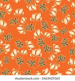 Hand drawn flowers, seamless patterns with floral for fabric, textiles, clothing, wrapping paper, cover, banner, interior decor, abstract backgrounds.