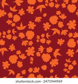Hand drawn flowers, seamless patterns with floral for fabric, textiles, clothing, wrapping paper, cover, banner, interior decor, abstract backgrounds.