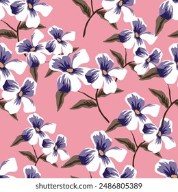 Hand drawn flowers, seamless patterns with floral for fabric, textiles, clothing, wrapping paper, cover, banner, interior decor, abstract backgrounds.